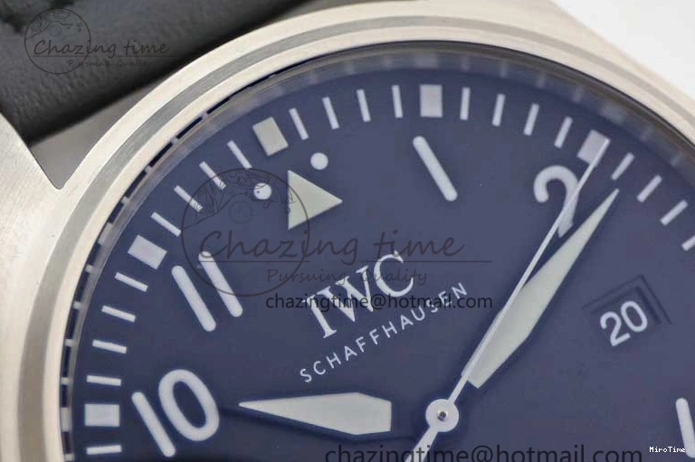 MIROTIME 0421 Vibrant Mark XVIII IW327001 SS M+F 1:1 Best Edition Black Dial on Black Leather Strap A 7055